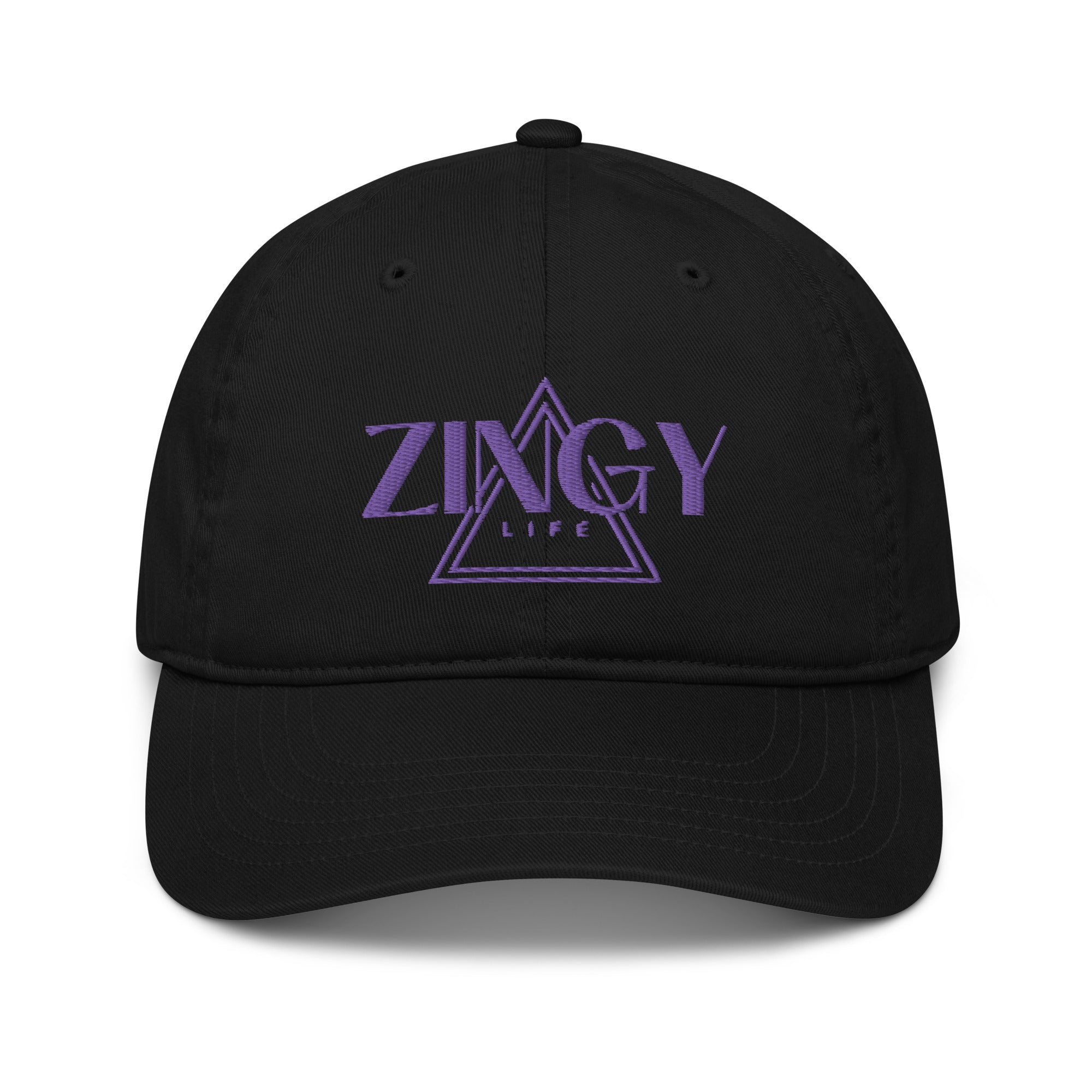 Organic dad hat in natural cotton black - 100% organic cotton baseball cap with adjustable closure"