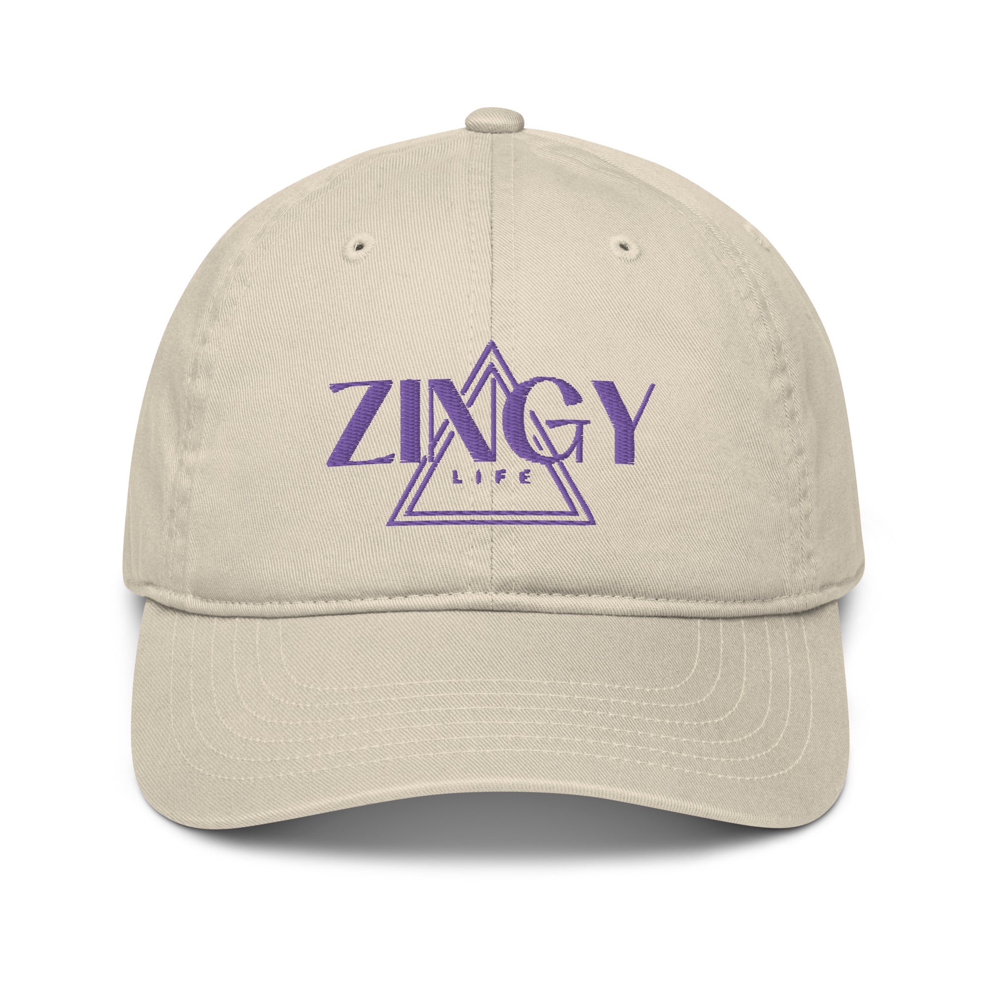 Organic dad hat in natural cotton color - 100% organic cotton baseball cap with adjustable closure