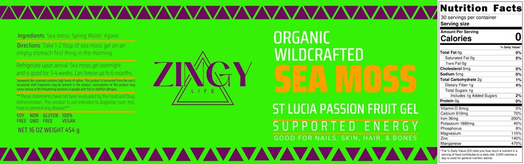 Organic Wildcrafted Gold Sea Moss Gel Passion Fruit