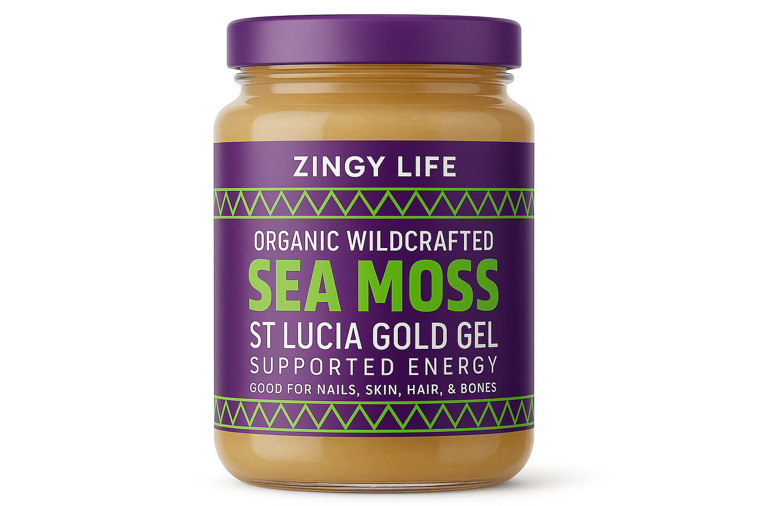 Zingy Life Organic Wildcrafted Sea Moss St Lucia Gold Gel